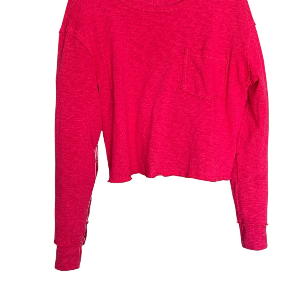 Anthropologie T.La Pink Long Sleeve Cropped